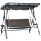Outsunny 3-Seat Patio Swing Chair: Outdoor Canopy Glider with Adjustable Shade, Rattan Seat & Steel Frame