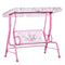 Outsunny 2-Seat Kid Swing with Canopy Mermaid Pattern Pink Outdoor Patio Chair Adjustable Awning