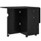 HOMCOM Extendable Dining Table, Drop Leaf Table with 2 Drawers, Cabinet and 6 Wheels for Small Spaces, Kitchen, Black Wood Grain