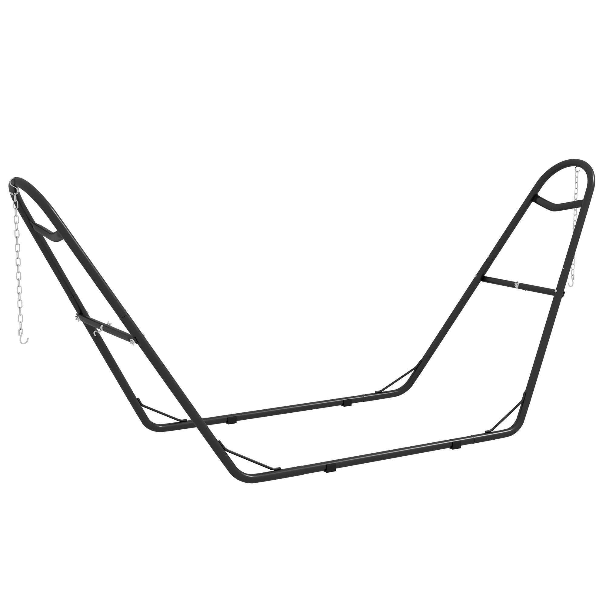 Outsunny 10.3ft Metal Hammock Stand 550 lbs Capacity Portable for Brazilian Flat-style Hammocks Black 