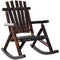 Outsunny Char Log Single Rocker Rustic Outdoor Patio Adirondack Rocking Chair Yard Furniture Fir Wood