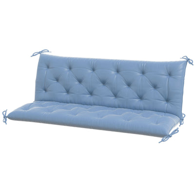 Outsunny 3-Seater Outdoor Bench Swing Chair Replacement Cushions for Patio Garden, Blue 