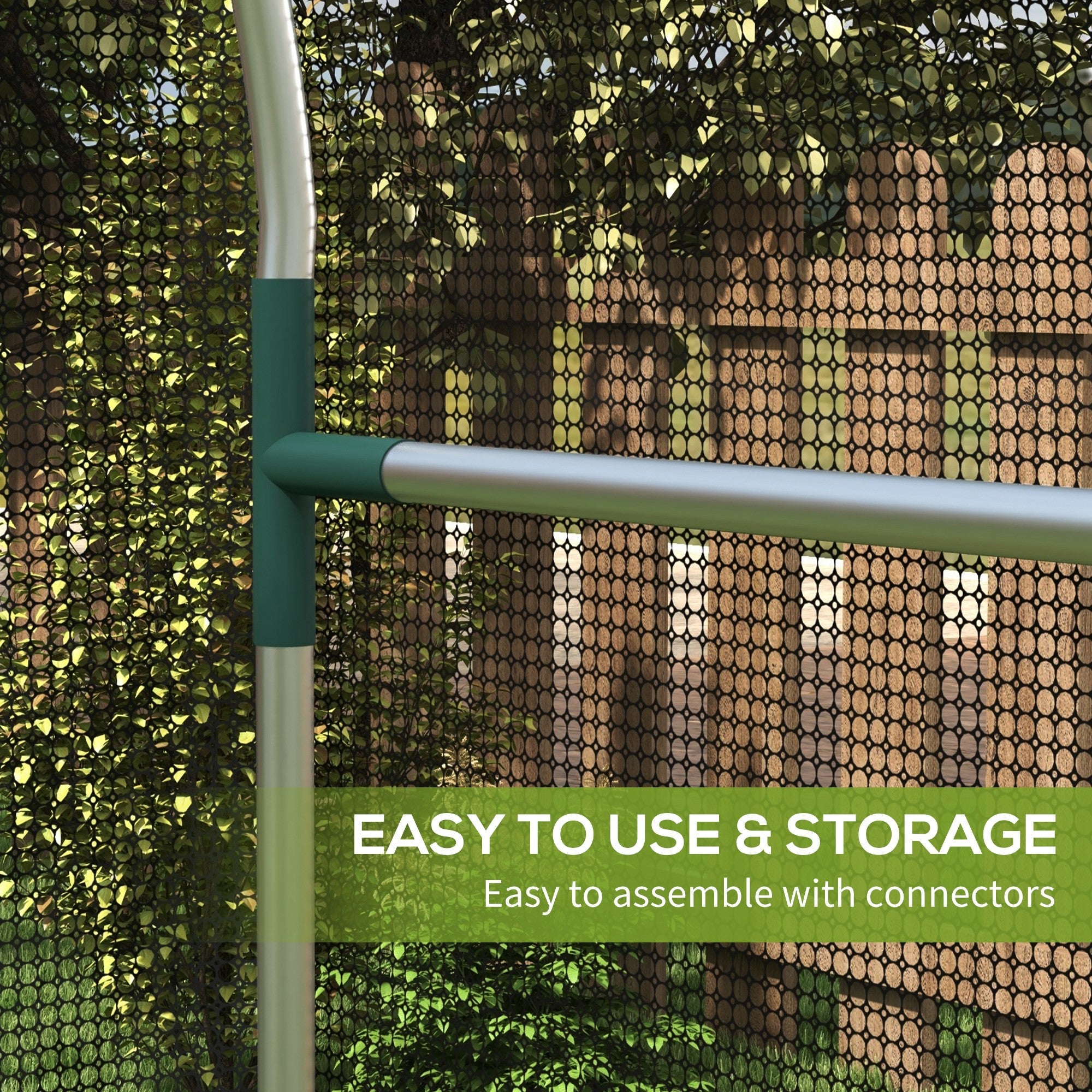 Outsunny Galvanized Steel Crop Cage, Plant Protection Tent with Zippered Door, 4' x 4', Black 