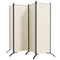 Outsunny Folding Room Divider, Privacy Screen for Patio Backyard Pool Hot Tub, 5.6FT Tall, Cream White