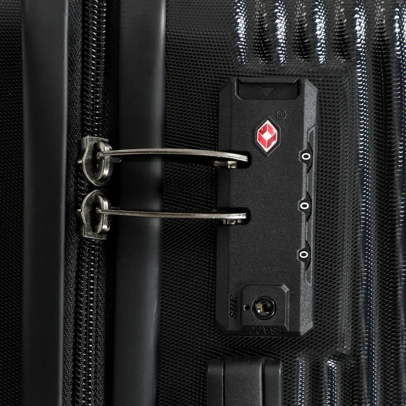 3-Piece Luggage Set with TSA Lock, Expandable Hard Shell Suitcases, 20", 24" & 28" – Black