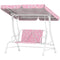 Qaba Kids Porch Swing, 2-Seater Patio Swing Bench with Safety Belts, Adjustable Canopy for Backyard, Garden, Pink