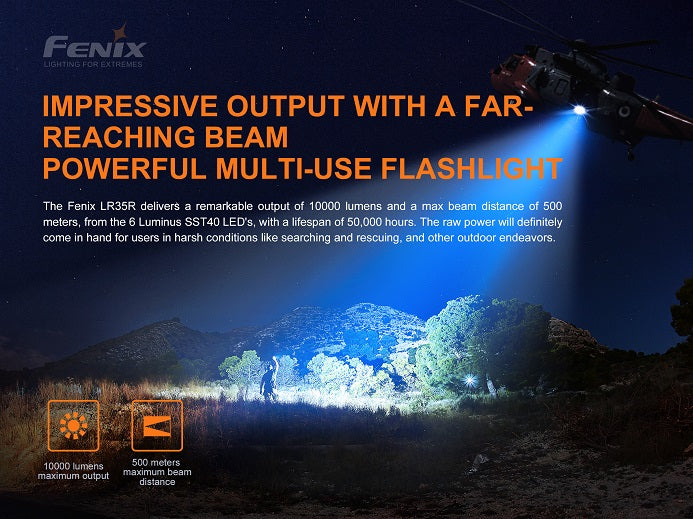 Fenix LR35R 10000 Lumen Rechargeable Flashlight