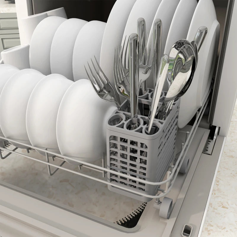 Portable Dishwasher, Counter Dishwasher with 4 Place Settings, 5 Washing Programs, Air-Dry Function, 6L Water Tank