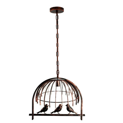 Vintage Bird Cage Rustic Red Pendant Light ~1327 