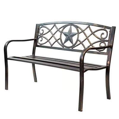 Powder Coated Steel 4-ft. Outdoor Patio Garden Bench in Bronze Metal Finish - Free Shipping 