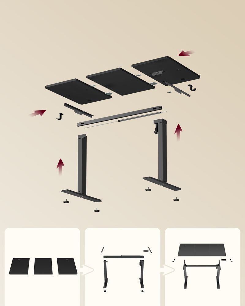 VASAGLE Electric Height Adjustable Standing Desk with Memory Presets & Sedentary Reminder