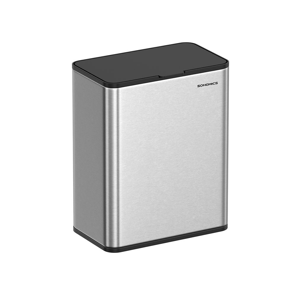 2.1-Gallon Hanging Kitchen Trash Can with Lid – Stainless Steel, 8L Removable Inner Bucket