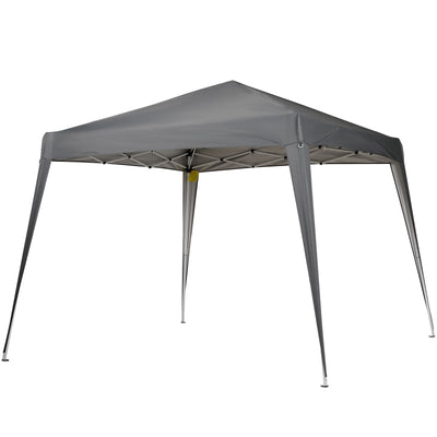 Outsunny 8' x 8' Pop Up Canopy, Outdoor Folding Tent, Portable Party Tent with Carrying Bag for Camping, Party, Picnic, Grey 