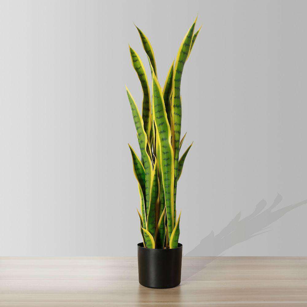 Luna Artificial Snake Sansevieria Yellow & Green Potted Plant (Multiple Sizes) 