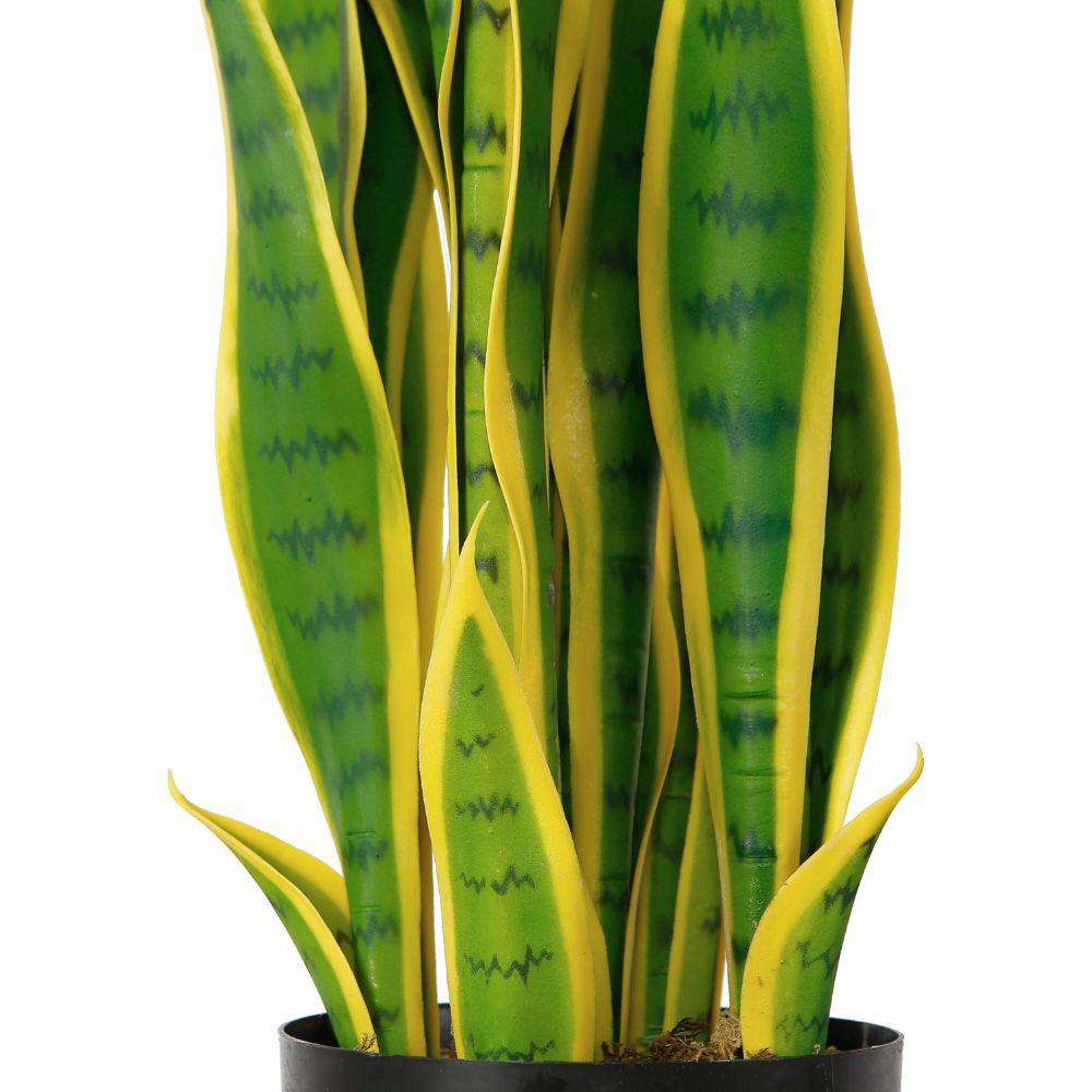 Luna Artificial Snake Sansevieria Yellow & Green Potted Plant (Multiple Sizes) 