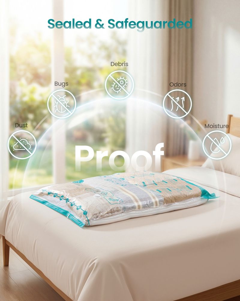 SONGMICS 15-Pack Vacuum Storage Bags with Rechargeable Electric Pump – Space-Saving Compression Bags for Clothes and Bedding