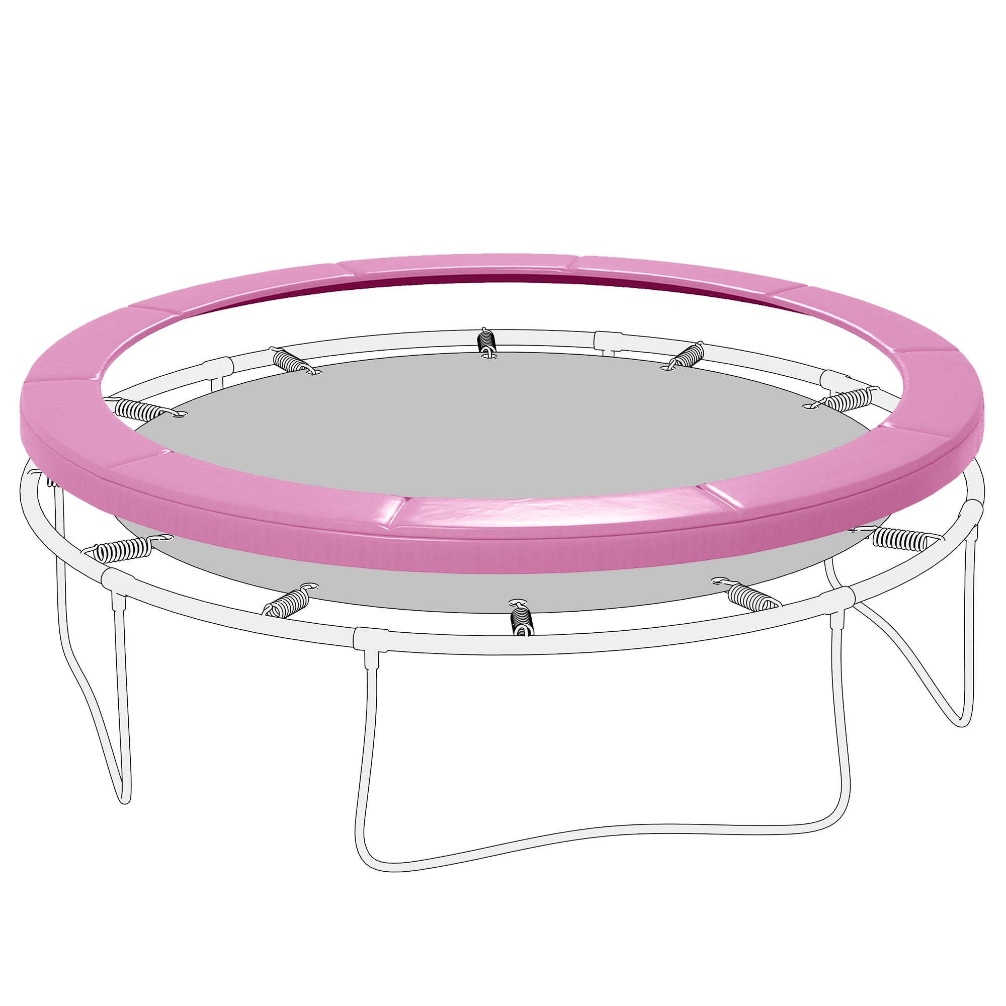 Soozier Trampoline Safety Upgrade: 12FT Edge Protection Spring Cover Pad, Waterproof Tear-Resistant, No Pole Holes, Pink 