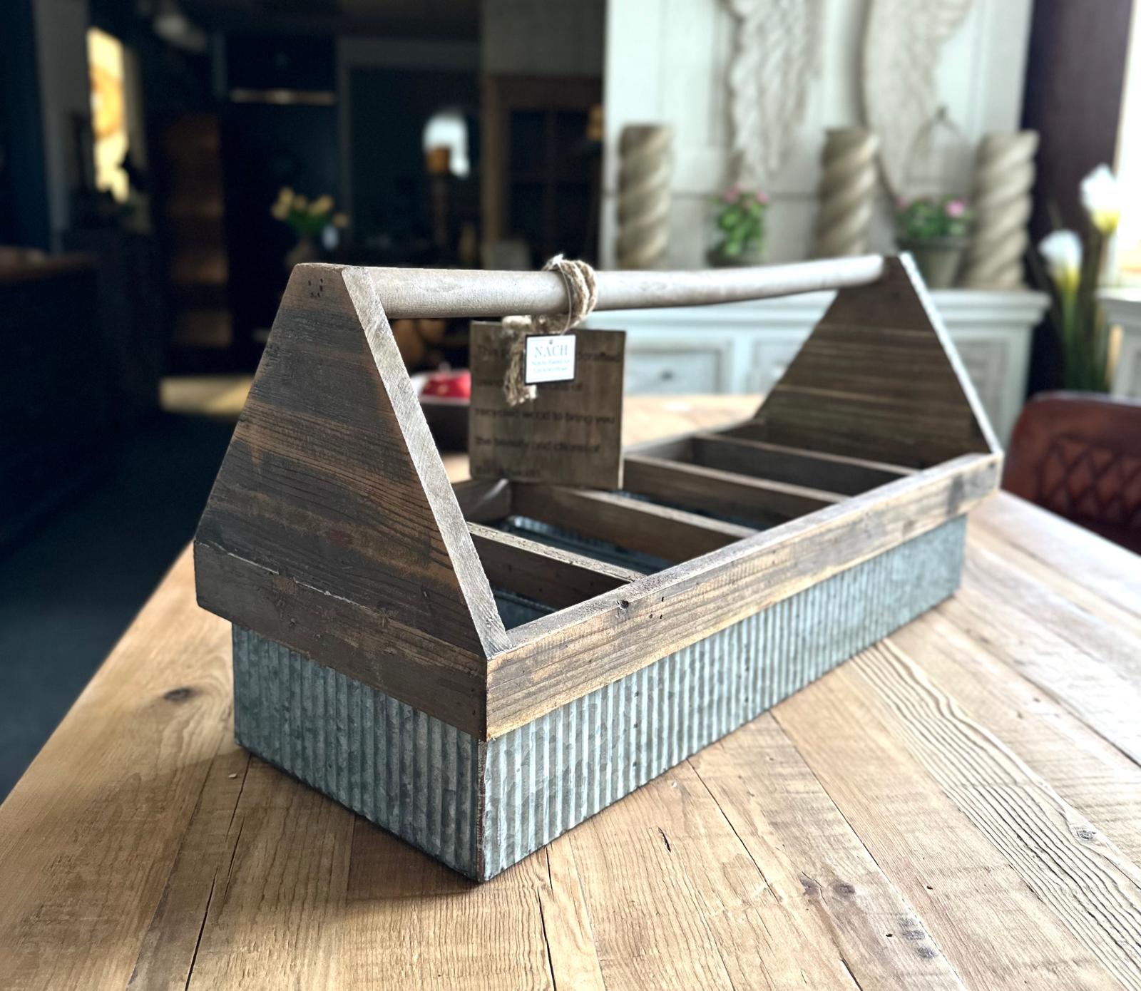 Wooden & Metal Basket 