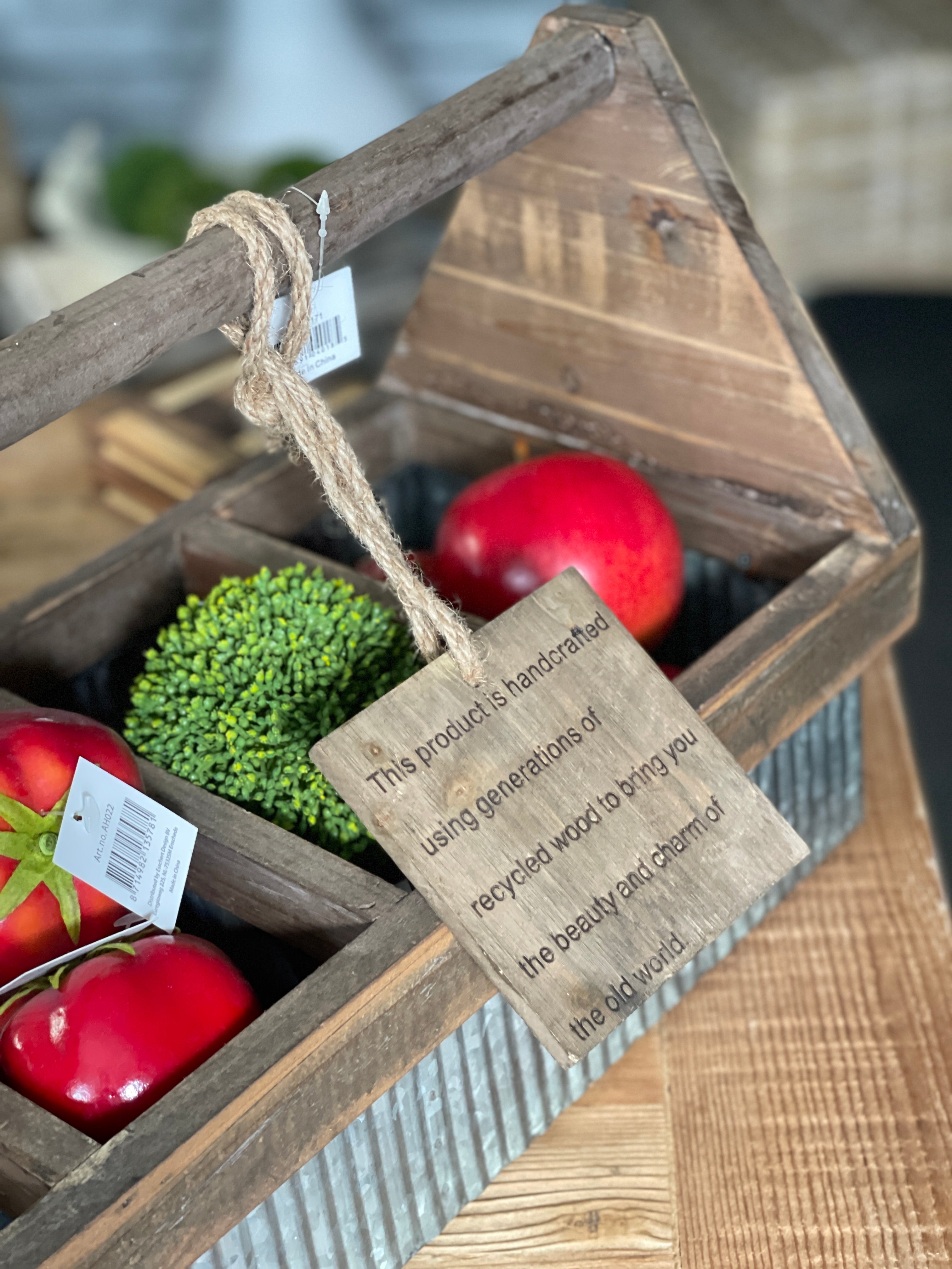 Wooden & Metal Basket 