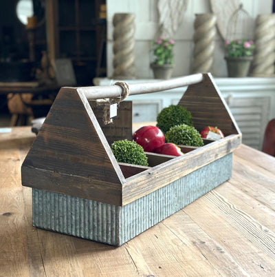Wooden & Metal Basket 