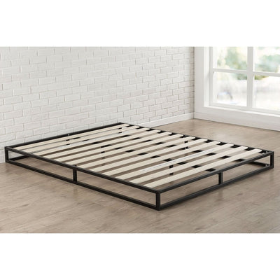 King 6-inch Low Profile Metal Platform Bed Frame with Wooden Support Slats - Free Shipping 