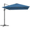 8'x8' Square Patio Hanging Offset Umbrella, Outdoor Cantilever Parasol w/ Cross Base, Navy Blue