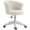 Vinsetto Armless Office Chair Fluffy Adjustable Height Swivel Mid Back White