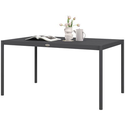 Outsunny Outdoor Dining Table with Aluminium Frame 57" Dark Grey 