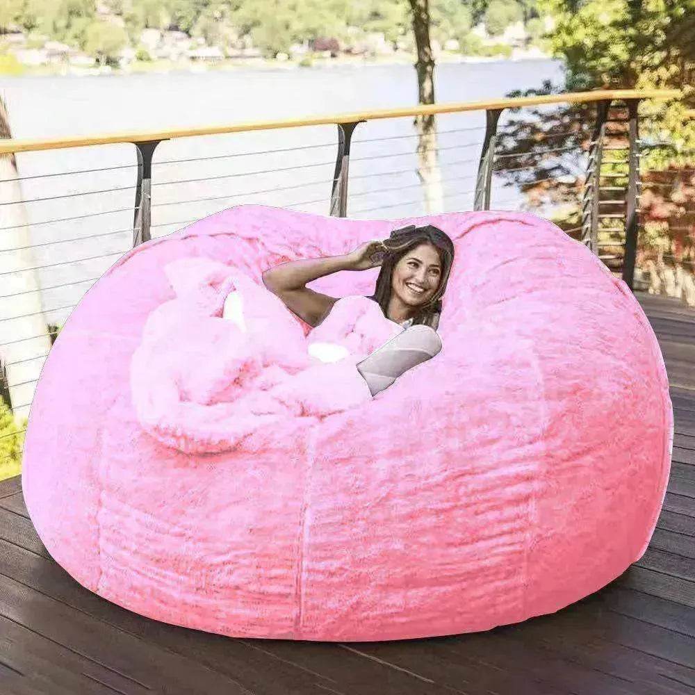 Lazy Sofa Bean Bag Chair Foam Cover 