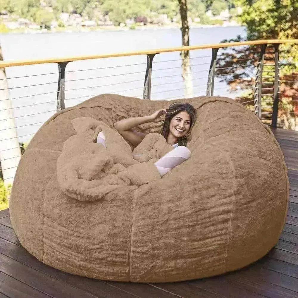 Lazy Sofa Bean Bag Chair Foam Cover 