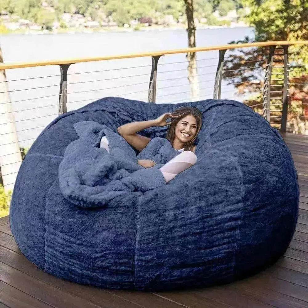 Lazy Sofa Bean Bag Chair Foam Cover 