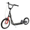 Aosom Teens Youth Kick Scooter Adjustable Handlebar Ride On Toy For 5+ w/ Front and Rear Dual Brakes Inflatable Wheels Black