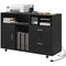 HOMCOM Mobile Printer Stand Charging Station USB Ports Locking Filing Cabinet for A4 Letter Black