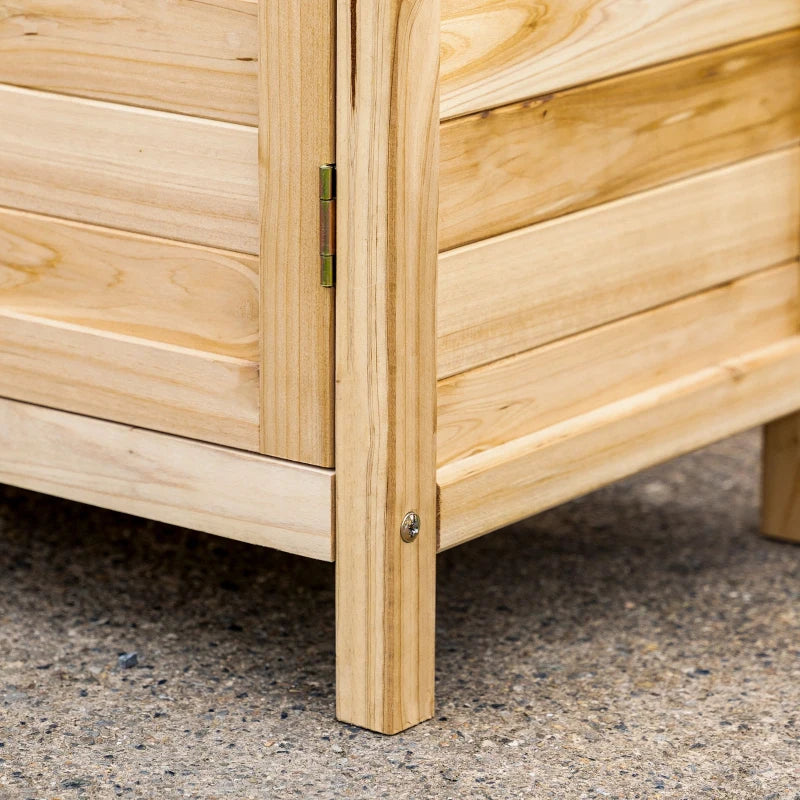 Wood Garden Shed, Compact Outdoor Storage Cabinet Potting Shed with Inner Shelf and Double Doors for Backyard, Natural