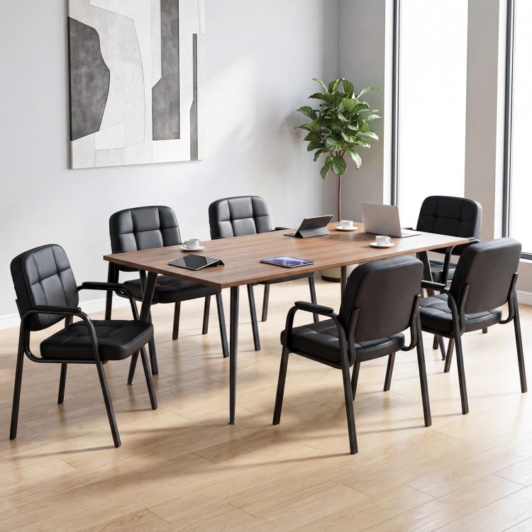 Leather Office Reception Chairs Waiting Room Guest Chairs Set of 2