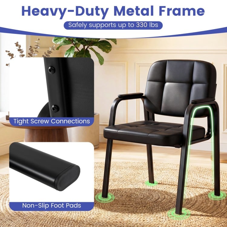 Leather Office Reception Chairs Waiting Room Guest Chairs Set of 4