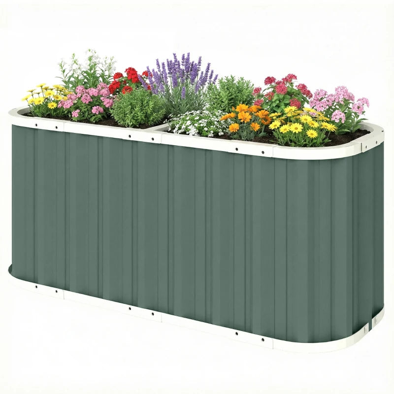 Galvanized Raised Garden Bed, Deep Rot Planter Box, Outdoor Garden Bed with Plant Labels, 5' x 2' x 2', Light Green