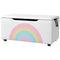 Qaba Toy Chest, Kids Toy Bench Box, Lightweight Storage Bench with Lid and Side Handles, for Nursery Room Playroom Bedroom, Gift for 3-8 Years Old, White