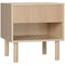 Modern Bedside Table with Drawer and Open Shelf, Sofa Side Table for Bedroom Living Room, Natural