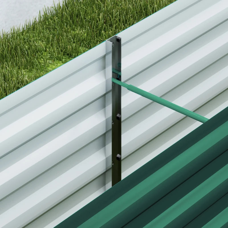 8 x 1.3 x 1.5ft Galvanized Raised Garden Bed, Reinforced Outdoor Planter Box with Open Bottom, Green