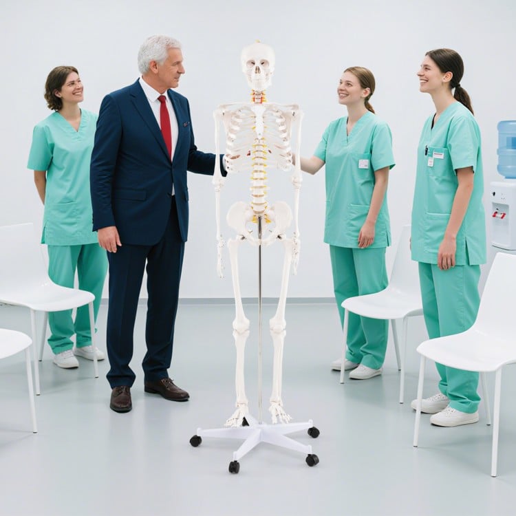 Life-Size Human Skeleton Model with Nerves for Anatomy Study & Education