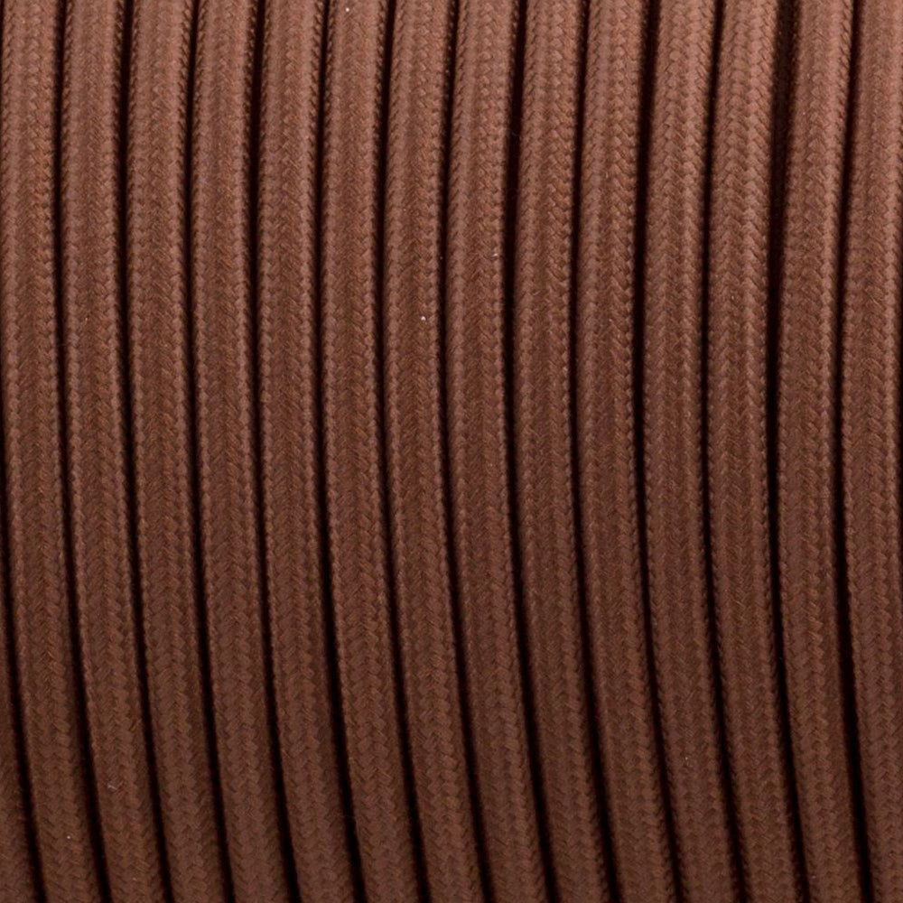 2 Core Round Electric Fabric Flexible Cable Brown~1415