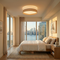 Linobianco Natural Linen Flush Mount Ceiling Light for Bedroom, Hallway & Living Room