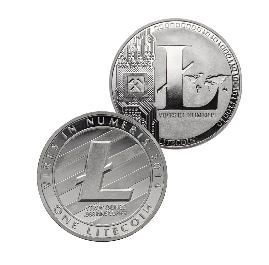 Litecoin Coin - Silver Metal Physical Blockchain Cryptocurrency Collectible Coin 