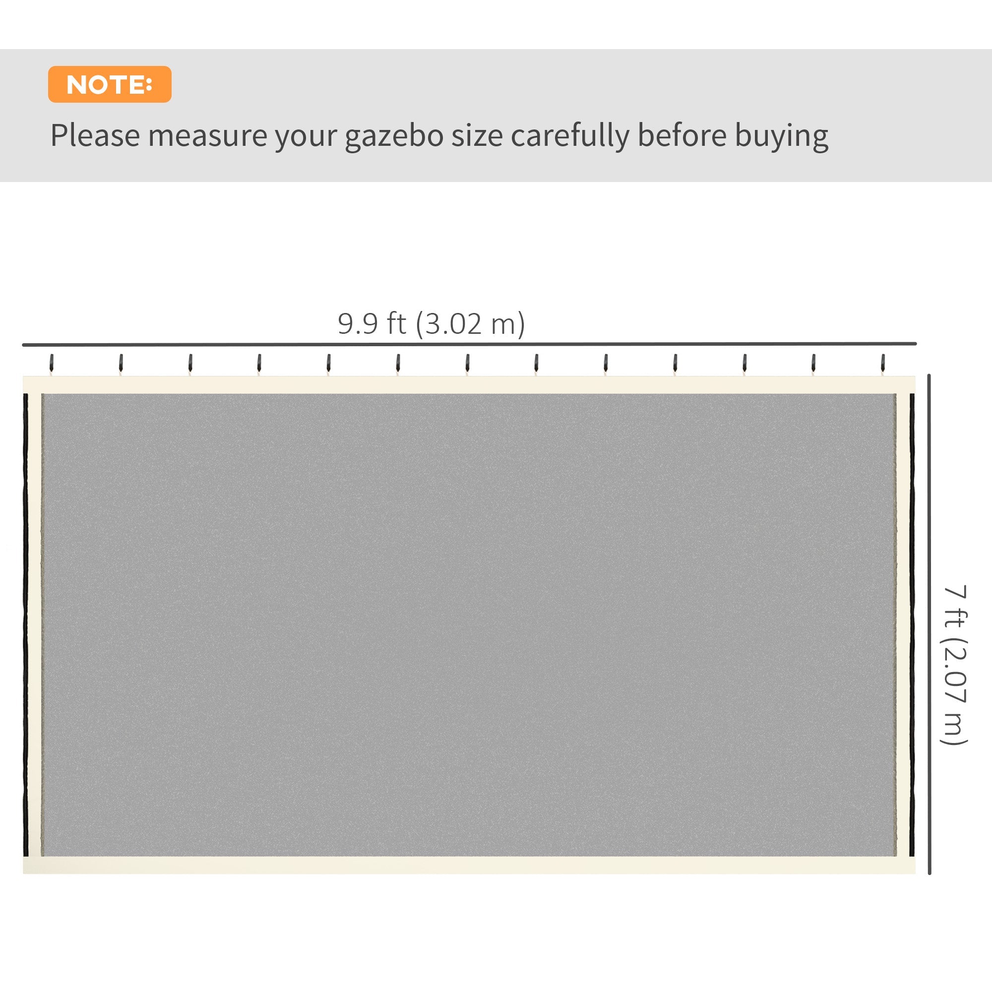 Outsunny Replacement Mosquito Netting for Gazebo 10' x 10' Black Screen Walls for Canopy w/ Zippers for Parties and Outdoor Activities 