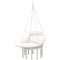 Outsunny Boho Hammock Chair Swing Hanging Chair with Cushion, Chain, Steel Frame for Indoor Outdoor Bedroom Patio Balcony, Cream