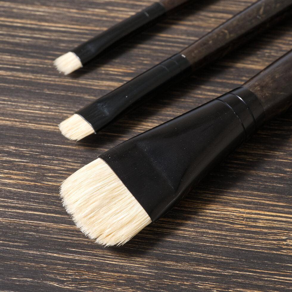 Tri-Art Artist Brushes - Long Handle Natural Bristle - Short Filbert 