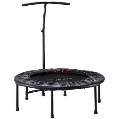 Soozier Mini Trampoline 40" Indoor Fitness Rebounder Adjustable Handle Bar Workout Cardio Exercise Black 