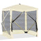 Outsunny Pop-Up Tent Foldable Screen House with Carry Bag Zippered Door Ground Stakes for 3-4 People Beige