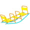 Qaba Teeter Totter Seesaw for Kids, 2 in 1 Metal Rocking Seesaw for Toddlers Age 3-8, Playground Equipment for Backyard